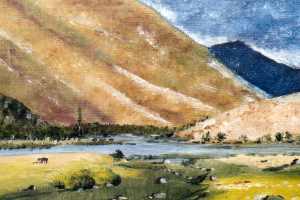 Написание масляными красками пейзажа «Пакистанские горы»