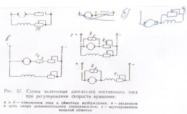 Схема изменения направления вращения двигателя постоянного тока