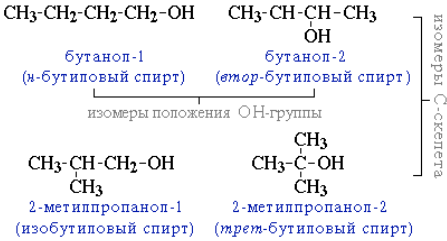 Структурными изомерами бутанола 2. Формулы изомерных бутиловых спиртов. Структурные формулы всех изомерных спиртов состава c4h9oh. Формула изомера бутилового спирта.