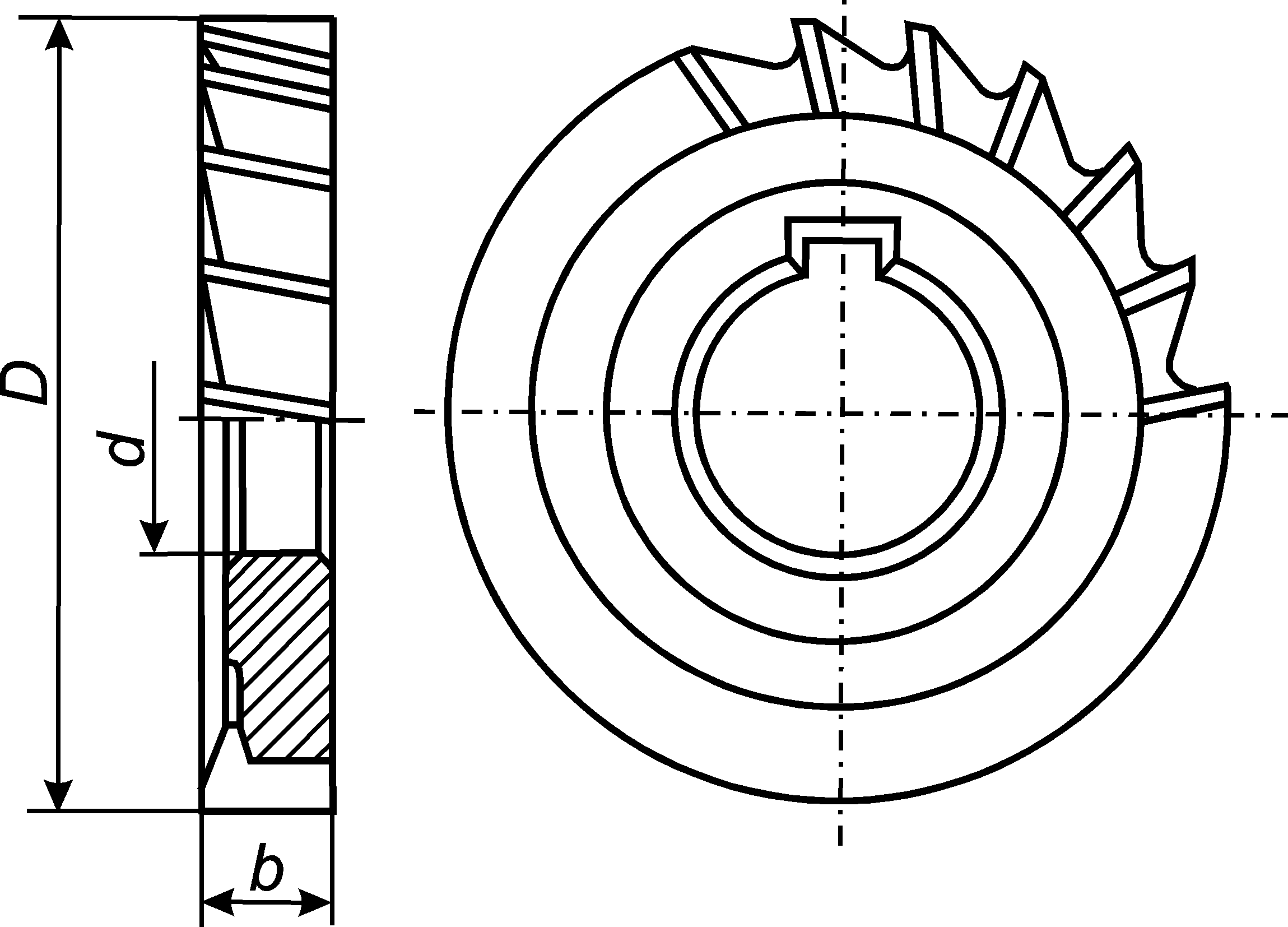Фреза дисковая трехсторонняя чертеж