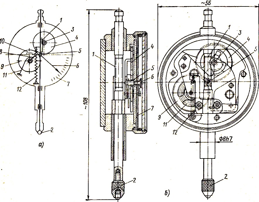 Индикатор устройства. Индикатор часового типа ич-10 чертеж. Рычажно зубчатый индикатор схема. Индикатор часового типа ич-10 схема. Индикаторная измерительная головка чертеж.