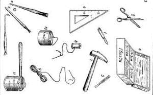 Запас необходимых инструментов, приемы работы с картоном, бумагой, деревом, стеклом