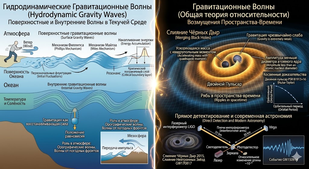 Гравитационные волны: гидродинамические и астрофизические аспекты
